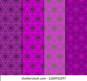 Set Of Floral Ornament. Seamless Vector Pattern. Interior Decoration, Wallpaper, Invitation, Fashion Design