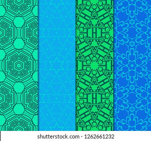 Set Of Floral Ornament. Seamless Vector Pattern. Interior Decoration, Wallpaper, Invitation, Fashion Design
