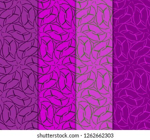 Set Of Floral Ornament. Seamless Vector Pattern. Interior Decoration, Wallpaper, Invitation, Fashion Design