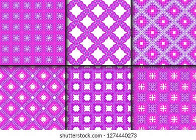 Set Of Floral Ornament. Seamless Vector Pattern. Interior Decoration, Wallpaper, Invitation, Fashion Design