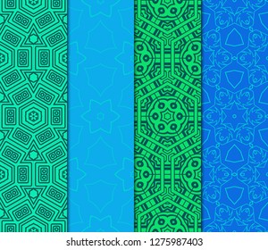 Set Of Floral Ornament. Seamless Vector Pattern. Interior Decoration, Wallpaper, Invitation, Fashion Design