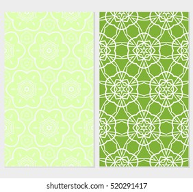 set of floral ornament. seamless vector pattern. purple, green color. interior decoration, wallpaper, invitation, fashion design.