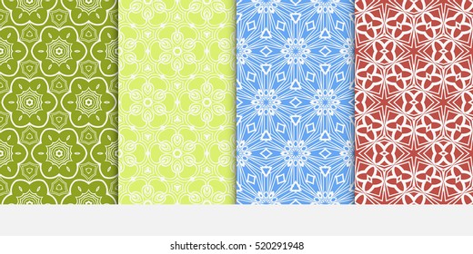 set of floral ornament. seamless vector pattern. interior decoration, wallpaper, invitation, fashion design.
