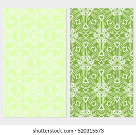 set of floral ornament. seamless vector pattern. purple, green color. interior decoration, wallpaper, invitation, fashion design.