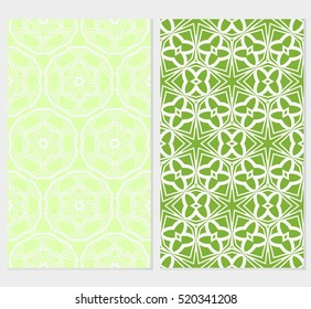 set of floral ornament. seamless vector pattern. purple, green color. interior decoration, wallpaper, invitation, fashion design.