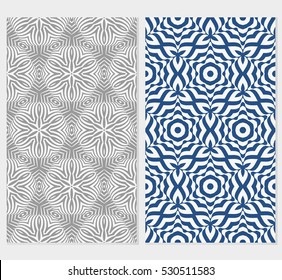 set of floral ornament. seamless vector pattern. interior decoration, wallpaper, presentation, fashion design. green, blue, grey color