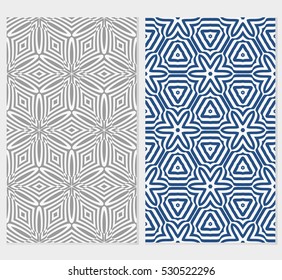 set of floral ornament. seamless vector pattern. interior decoration, wallpaper, presentation, fashion design. green, blue, grey color