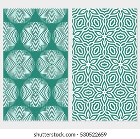 set of floral ornament. seamless vector pattern. interior decoration, wallpaper, presentation, fashion design. green, blue, grey color