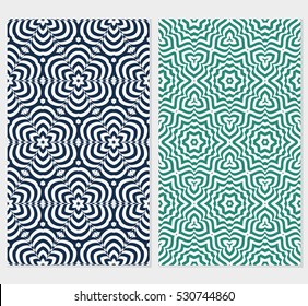 set of floral ornament. seamless vector pattern. interior decoration, wallpaper, presentation, fashion design. green, blue, grey color