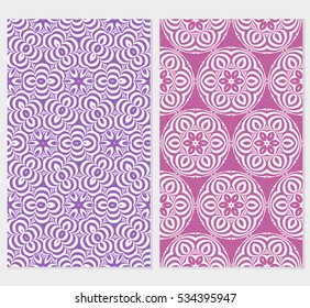 set of floral ornament. seamless vector pattern. pink, purple color. for wallpaper, wedding and holiday invitation, fashion design.