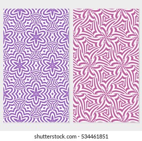 set of floral ornament. seamless vector pattern. pink, purple color. for wallpaper, wedding and holiday invitation, fashion design.
