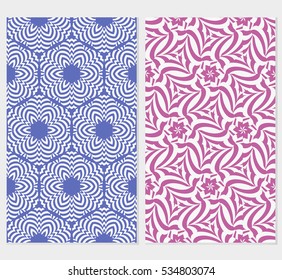 set of floral ornament. seamless vector pattern. pink, purple color. for wallpaper, wedding and holiday invitation, fashion design.