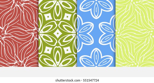 set of floral ornament. seamless vector pattern. interior decoration, wallpaper, invitation, fashion design.