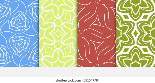 set of floral ornament. seamless vector pattern. interior decoration, wallpaper, invitation, fashion design.