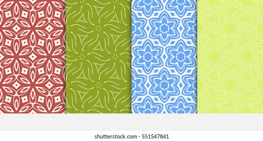set of floral ornament. seamless vector pattern. interior decoration, wallpaper, invitation, fashion design.