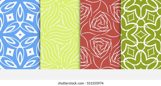 set of floral ornament. seamless vector pattern. interior decoration, wallpaper, invitation, fashion design.