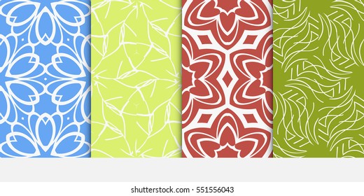 set of floral ornament. seamless vector pattern. interior decoration, wallpaper, invitation, fashion design.