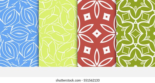 set of floral ornament. seamless vector pattern. interior decoration, wallpaper, invitation, fashion design.