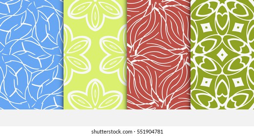 set of floral ornament. seamless vector pattern. interior decoration, wallpaper, invitation, fashion design.