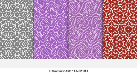 set of floral ornament. seamless vector pattern. interior decoration, wallpaper, invitation, fashion design.