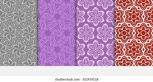 set of floral ornament. seamless vector pattern. interior decoration, wallpaper, invitation, fashion design.