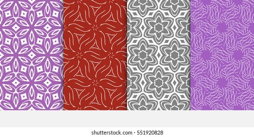set of floral ornament. seamless vector pattern. interior decoration, wallpaper, invitation, fashion design.