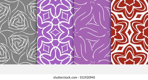 set of floral ornament. seamless vector pattern. interior decoration, wallpaper, invitation, fashion design.