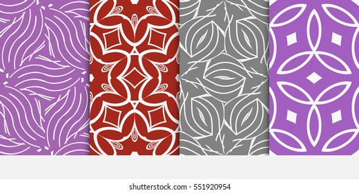 set of floral ornament. seamless vector pattern. interior decoration, wallpaper, invitation, fashion design.