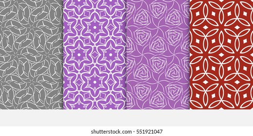 set of floral ornament. seamless vector pattern. interior decoration, wallpaper, invitation, fashion design.