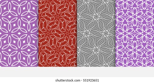 set of floral ornament. seamless vector pattern. interior decoration, wallpaper, invitation, fashion design.