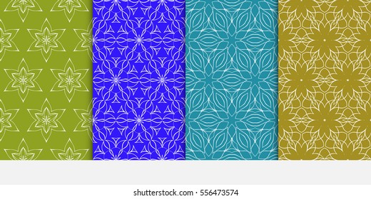 set of floral ornament. seamless vector pattern. interior decoration, wallpaper, invitation, fashion design.