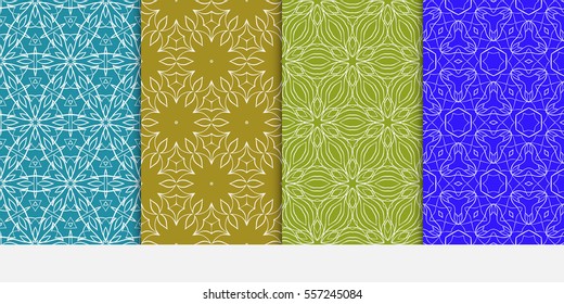 set of floral ornament. seamless vector pattern. interior decoration, wallpaper, invitation, fashion design.