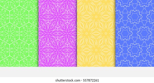 set of floral ornament. seamless vector pattern. color. interior decoration, wallpaper, invitation, fashion design.