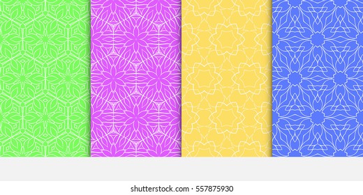 set of floral ornament. seamless vector pattern. color. interior decoration, wallpaper, invitation, fashion design.