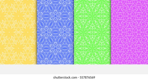 set of floral ornament. seamless vector pattern. color. interior decoration, wallpaper, invitation, fashion design.