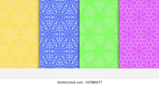 set of floral ornament. seamless vector pattern. color. interior decoration, wallpaper, invitation, fashion design.