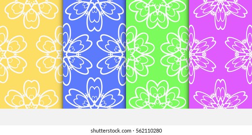 set of floral ornament. seamless vector pattern. for interior decoration, wallpaper, invitation, fashion design.