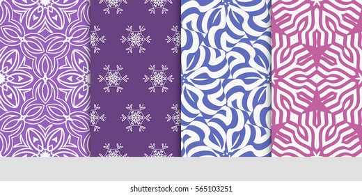 set of floral ornament. seamless vector pattern. interior decoration, wallpaper, invitation, fashion design.