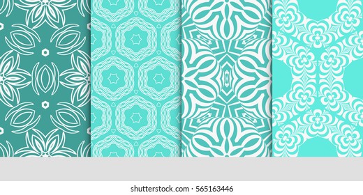 set of floral ornament. seamless vector pattern. interior decoration, wallpaper, invitation, fashion design.