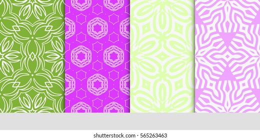 set of floral ornament. seamless vector pattern. interior decoration, wallpaper, invitation, fashion design.