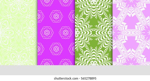 set of floral ornament. seamless vector pattern. interior decoration, wallpaper, invitation, fashion design.