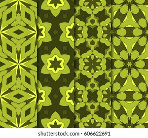 set of floral ornament. seamless vector pattern. interior decoration, wallpaper, invitation, fashion design. camouflage color