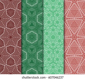 set of floral ornament. seamless vector pattern. interior decoration, wallpaper, invitation, fashion design.