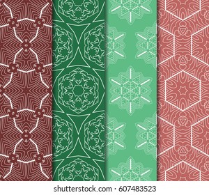 set of floral ornament. seamless vector pattern. interior decoration, wallpaper, invitation, fashion design.