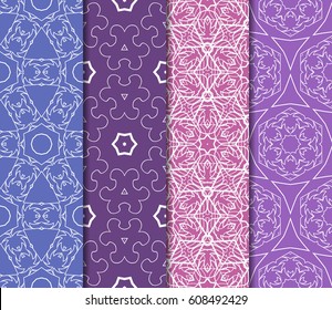 set of floral ornament. seamless vector pattern. interior decoration, wallpaper, invitation, fashion design.