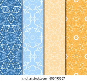 set of floral ornament. seamless vector pattern. interior decoration, wallpaper, invitation, fashion design.