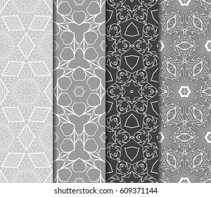 set of floral ornament. seamless vector pattern. interior decoration, wallpaper, invitation, fashion design.