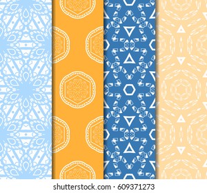 set of floral ornament. seamless vector pattern. interior decoration, wallpaper, invitation, fashion design.
