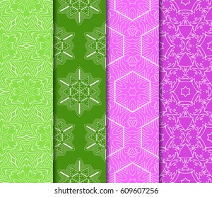 set of floral ornament. seamless vector pattern. interior decoration, wallpaper, invitation, fashion design.