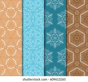 set of floral ornament. seamless vector pattern. interior decoration, wallpaper, invitation, fashion design.